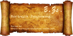 Bortnyik Zsuzsanna névjegykártya